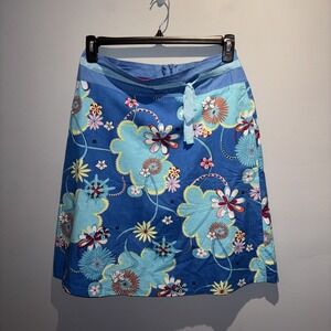 Mix Nouveau Floral Print Skirt Tie Waist Colorful Casual Boho‎ Chic Hippie Sz10